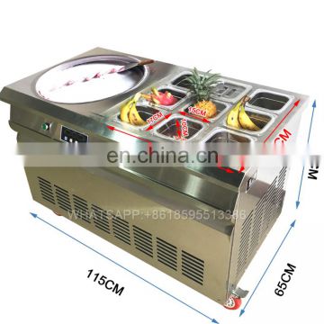 Thailand style double pans roll fry ice cream machine
