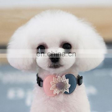 Noble princess wind pet bow tie texture pet collar with bell