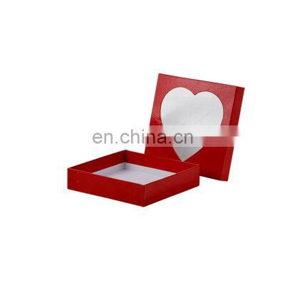Custom base and lid box with heart shape window on top private printing packaging box for Valentine's Day gift box for flowers