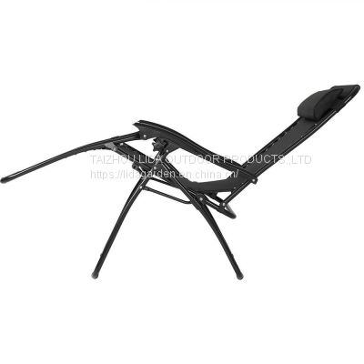 Gravity chair outdoor luxury folding zero gravity camping chair with cup holder