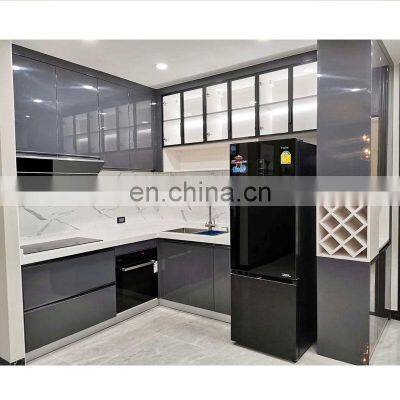 Cheap kitchen cabinet  modern gloss lacquer kitchen cabinet designs