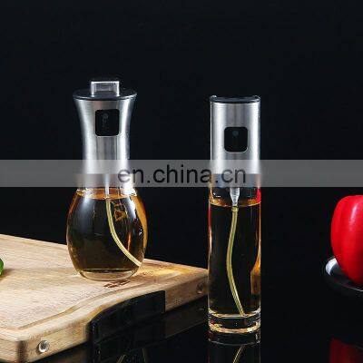 New Arrival Kitchen Olive Glass Stainless Steel 200ml Mist Cooking Oil Sprayer Bottle