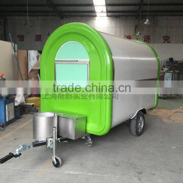 2016 Mobile 7.6*5.5ft green Fast Food Cart For Sales,Food Van/Street Food Vending Cart For Sales,Hot Dog Cart/Mobile Food Trail