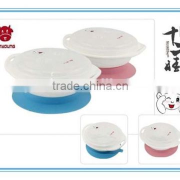 2015New Varieties safety baby silicone soup bowl,changing color Amyoung,silicone baby spoon for Okbebe