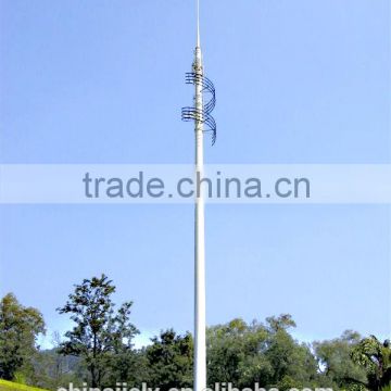 Galvanized monopole antena communication tower