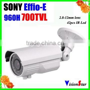 Excellent Image 42pcs IR Leds Manual Zoom 2.8-12mm 1/3" SONY Effio-E 700TVL Outdoor Using CCTV Camera Vision Star