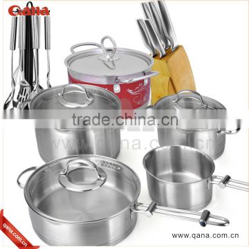2016 new style stainless steel cookware set kitchenware with kitchen knife