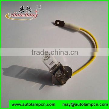 Quart glass H3 yellow wire Halogen bulb for Car