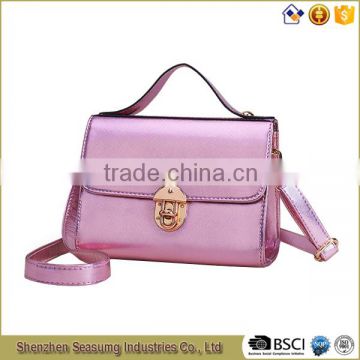 Fashion Pearl PU Flap Messenger Bag with Long Shoulder Strap