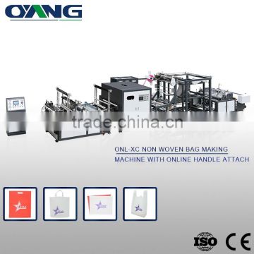small non-woven bag making machine with online handle attach(AW-XC700-800)