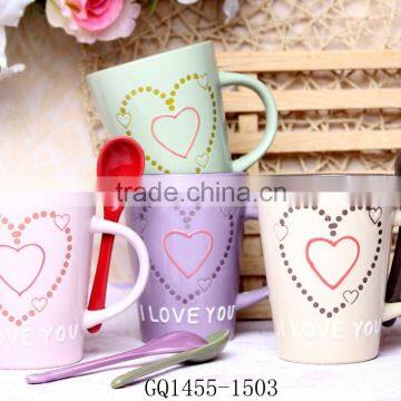 Flexible Choice handpainting mug ceramic coffee mug with spoon