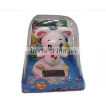 Cute Rabbit Shaped Solar Energy Powered Shaking Body Toy