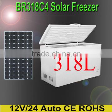 DC Commpressor 12v/24v BR318C4 Chest Solar Fridge,Solar Freezer