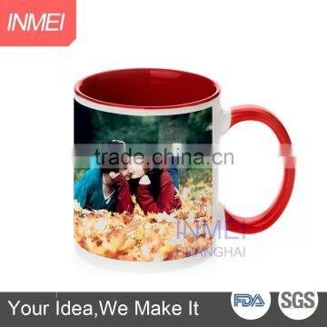 Top Grade inner and handle colorful Sublimation Coating Mug red