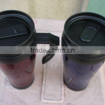 plastic promotional mug cup with handles disposable