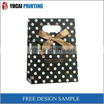 Custom gift paper bag black point design art bag