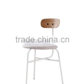 real wood back with powder coated legs dining chair, new design dining chair DC9003