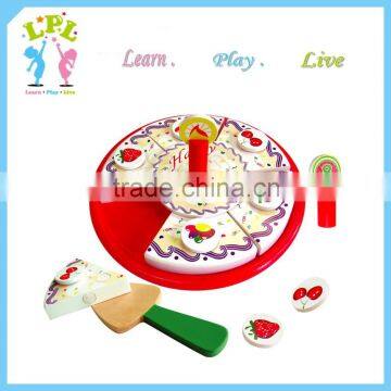 Role play kindergarten furniture wooden toy cake set china wooden toy