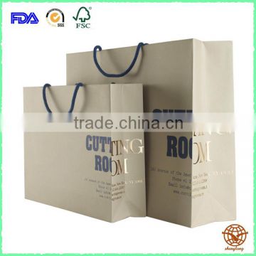 Customized Kraft Printed Paper Bag with Rope Handle,Cheap Shopping bag