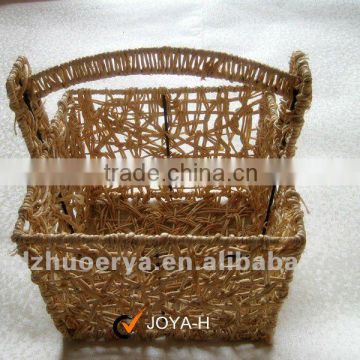 a basket made of natural straw for housewaring
