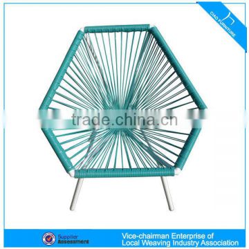 Garden baroque furniture pe wicker stackable diamond shape iron chair