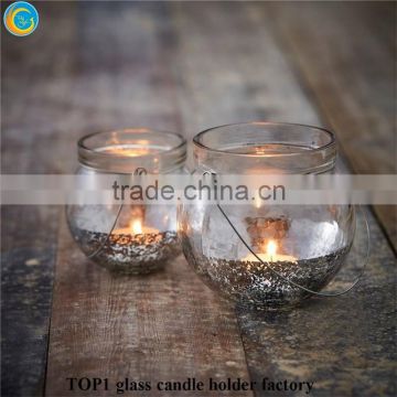 popular mason jar lids Gery Glass TeaLight with Tree Pattern