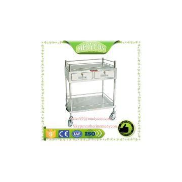 BDT205  S.S 2 drawers Dressing trolley/instrument trolley/medicine trolley