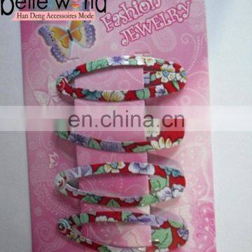 Different Types Matel Flower Print Hair Snap Clips for Girl