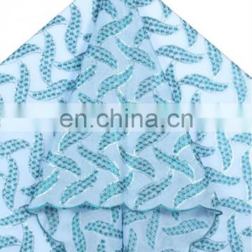 embroidered flocking organza fabric with sequins
