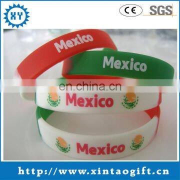 Custom Mexico colorful rubber wristbands