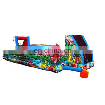 Inflatable floor football filed,water soap slippy football sport game with sport theme printing for promotion