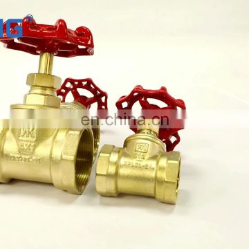 Thread Forged brass gate valve 3 inch High Pressure with red iron wheel cutoff valve