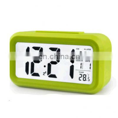 New LED Digital Alarm Clock Light Control Backlight Time+Calendar Mini Alarm Clock