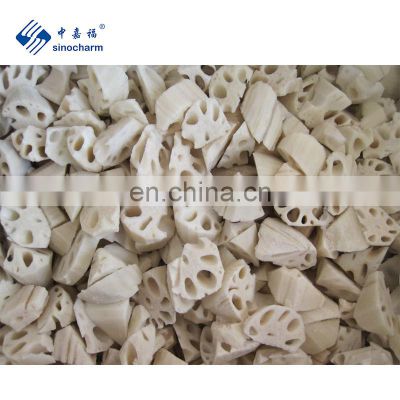 Sinocharm BRC A approved Cut 6-9g/pc IQF Slice Lotus Root Frozen Lotus Root Chunks