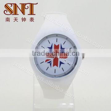 Hot selling silicone watch with UK flag on dial