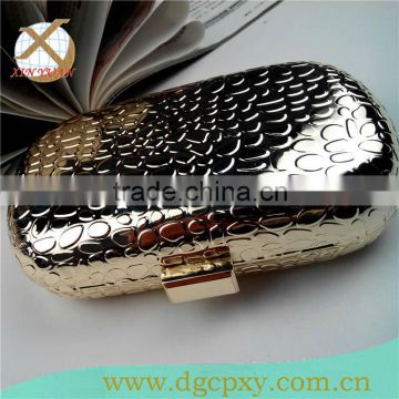 6 inch golden metal minaudiere cases for parties