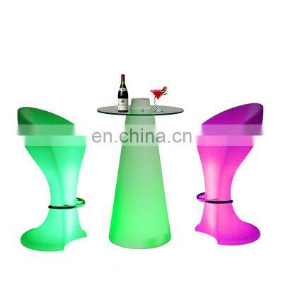 PE LED Chair  Color Changing Bar Tables Modern LED Furniture Illuminated LED Bar Table and Chair Lighting Furniture