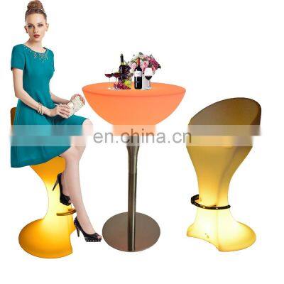 bar tables and chairs /LED Plastic night club chair LED Light Patio DJ Booth Table and Chair for Outdoor Garden Event Decoration