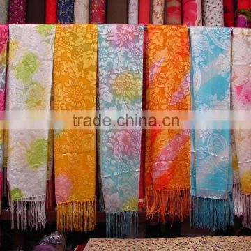 digital print custom design long pure silk scarf