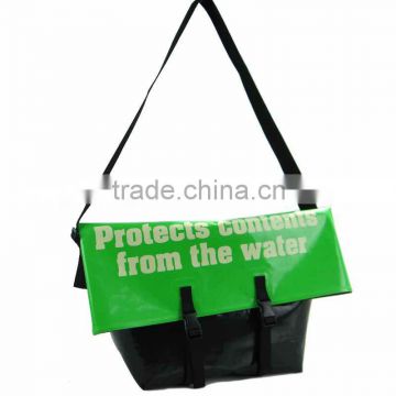 green waterproof one shoulder sports bag for shopping,teenagers