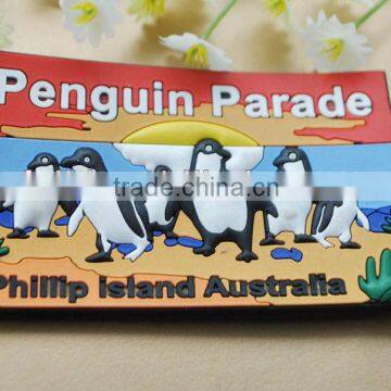 2D soft pvc Rubber penguin keychain