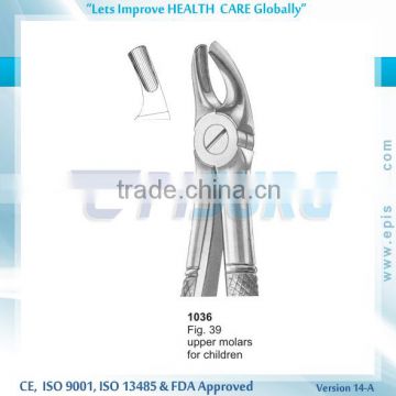 Extraction Forceps, upper molars for children, Fig 39, Periodontal Oral Surgery