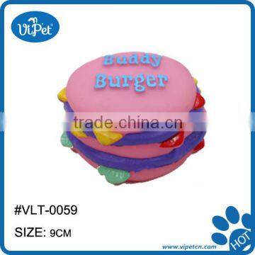 Lovely hamberger pet vinyl toy/pet dog products for promotion