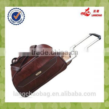 High Quality Real PushTrolley China Alibaba Supplier Oil PU Travel Bags Duffle Bags