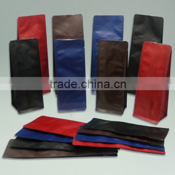 china supplier Wholesale lamination plastic square bottom coffee bag with degassing valve