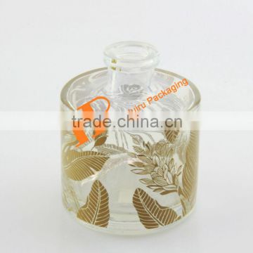 Water transfer print Cylinder Aromatherapy Reed Diffuser Fragrance Glass Bottle 230ml