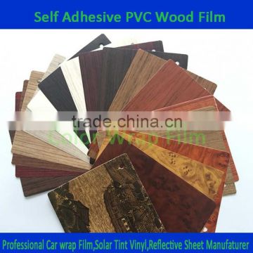 PVC wood grain self adhesive foil shelf liner sticker