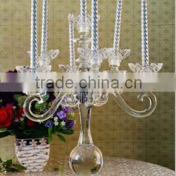 Wholesale Unique crystal candle holder with hanging crystals in china