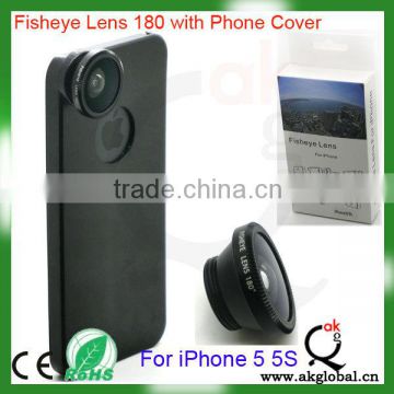 Mobile Phone Case Cover Mount Contact Fisheye Lens for iPhone 5S