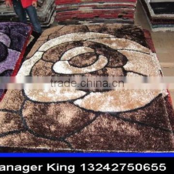 Modern design machine made floral pattern shaggy carpet